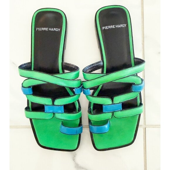 PIERRE HARDY Kaliste Sandals Green Blue EU 37 - Picture 3 of 9